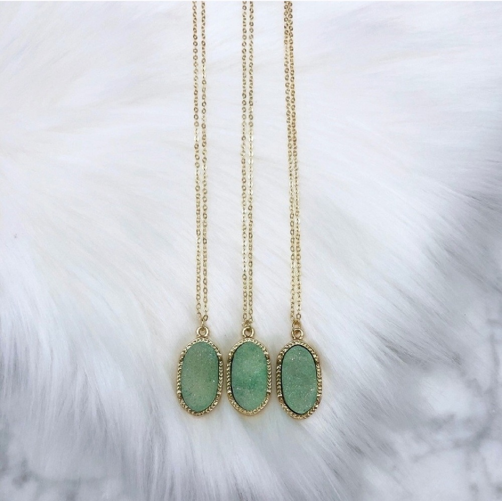🎉ONLY ONE LEFT🎉Nwt Mint Druzy Quartz Necklaces - Picture 2 of 5